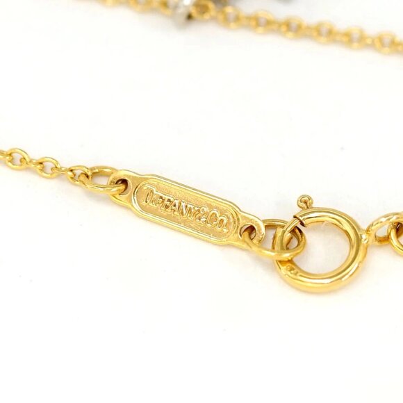 Tiffany & Co. Cruciform Cross Diamond Necklace 16" 18k Yellow Gold 750 & PT950 - Picture 8 of 9